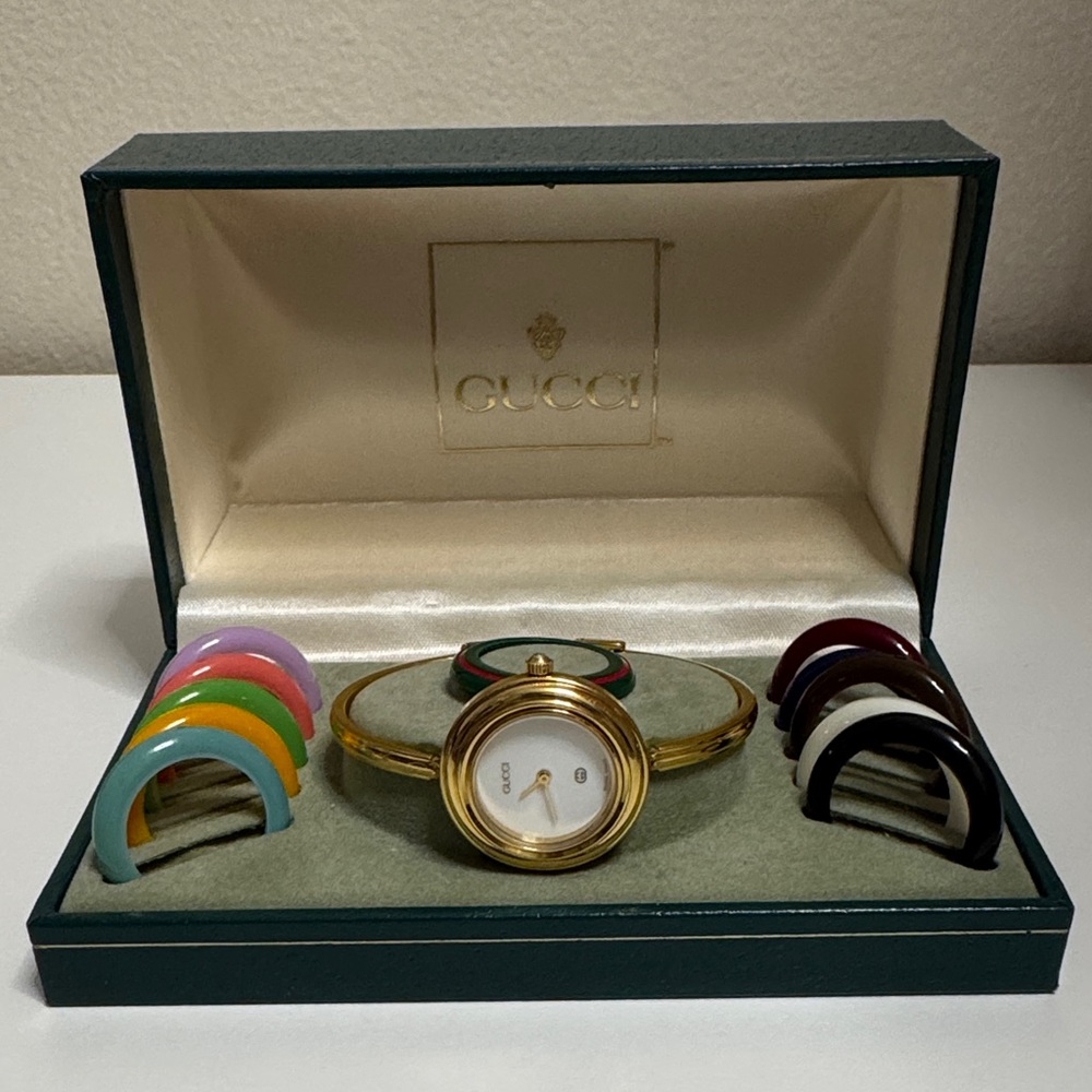 Gucci Gold Women's Watch with Colorful Bezels